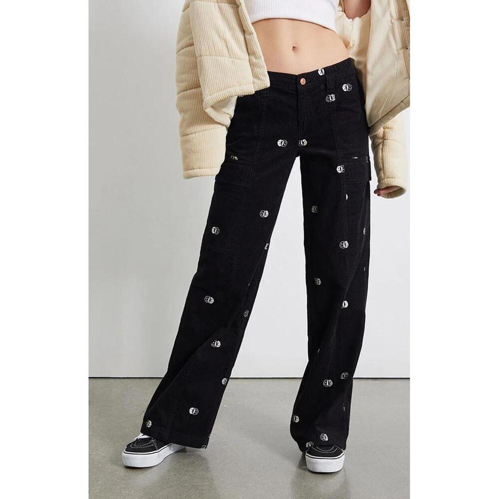 Pacsun Smiley Corduroy Low Rise Puddle‎ Pants - XS